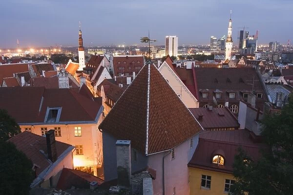 Skyline of Old Town, UNESCO World Heritage Site, Tallinn, Estonia, Baltic States, Europe