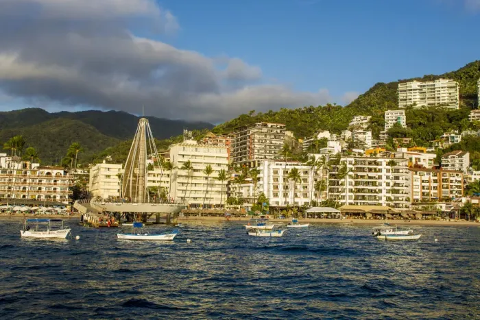 Framed Print : Skyline and Playa Los Muertos beach, Puerto Vallarta, Jalisco, Mexico, North America Framed Print : Skyline and Playa Los Muertos beach, Puerto Vallarta, Jalisco, Mexico, North America