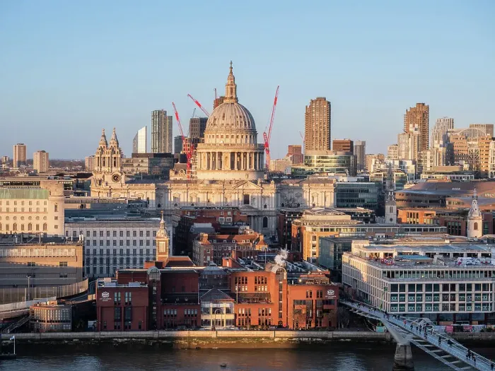 Framed Print : Skyline view of St. Paul's Cathedral from Tate Modern, London, England, United Kingdom, Europe