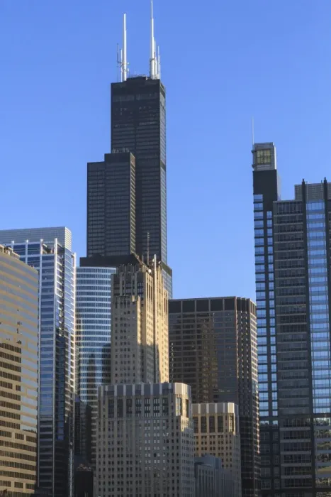 Framed Print : Skyscrapers including Willis Tower, formerly Sears Tower, Chicago, Illinois, United States of America, North America Framed Print : Skyscrapers including Willis Tower, formerly Sears Tower, Chicago, Illinois, United States of America, North America