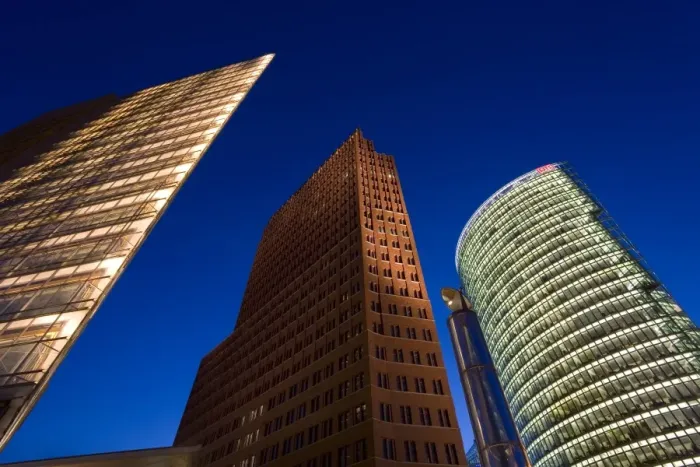 Framed Print : Skyscrapers in new urban development