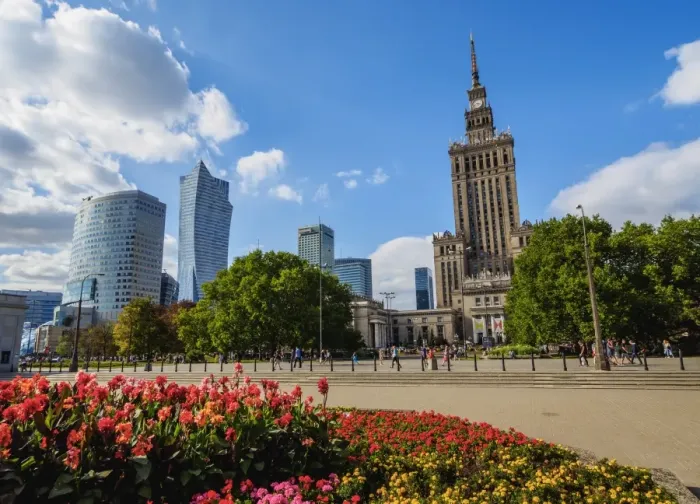 Framed Print : Skyscrapers with Palace of Culture and Science, City Centre, Warsaw, Masovian Voivodeship Framed Print : Skyscrapers with Palace of Culture and Science, City Centre, Warsaw, Masovian Voivodeship