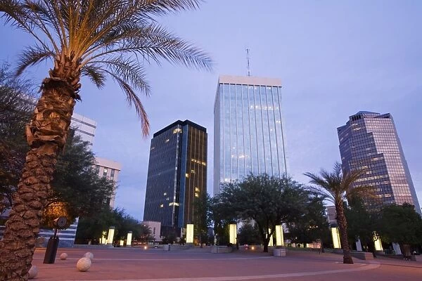 Skyscrapers viewed from Jacome Plaza, Tucson, Arizona, United States of America