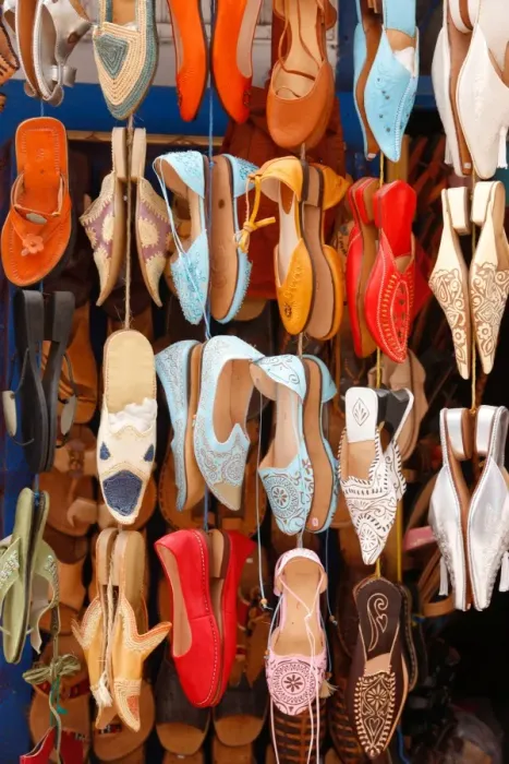 Framed Print : Slippers, Essaouira, Morocco, North Africa, Africa