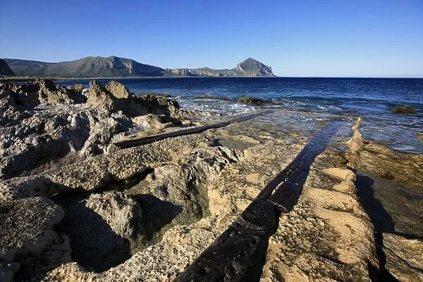 Slipway on the Golfo di Cofano, northwest Sicily, Italy, Mediterranean, Europe