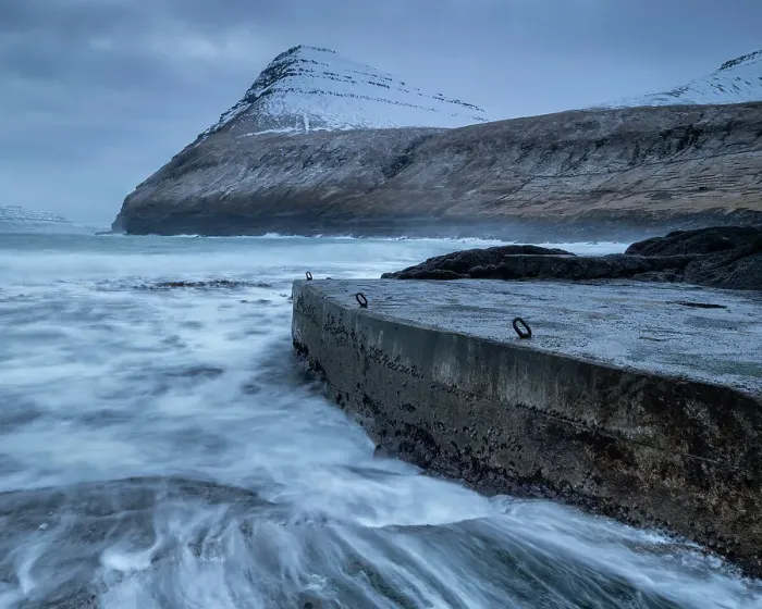 Framed Print : Slipway and mountain at dawn, Gjogv, Eysturoy Island, Faroe Islands, Denmark, Europe Framed Print : Slipway and mountain at dawn, Gjogv, Eysturoy Island, Faroe Islands, Denmark, Europe