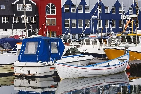 Small boat harbor, Port of Torshavn, Faroe Islands, Kingdom of Denmark, Europe