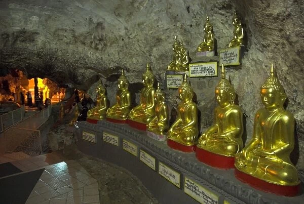 Small Buddha figures in cave, Pindaya Natural Cave Museum, Pindaya, Shan State