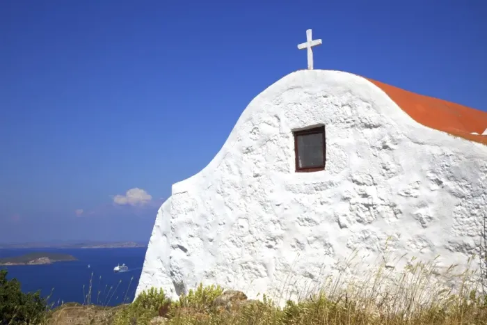Framed Print : Small church, Patmos, Dodecanese, Greek Islands, Greece, Europe Framed Print : Small church, Patmos, Dodecanese, Greek Islands, Greece, Europe