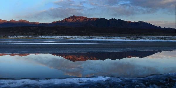Small creeks flow into the salt flats, California, United States of America
