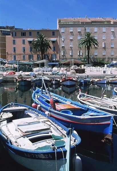 Small fishing boats, Ajaccio, Corsica, France, Mediterranean, Europe