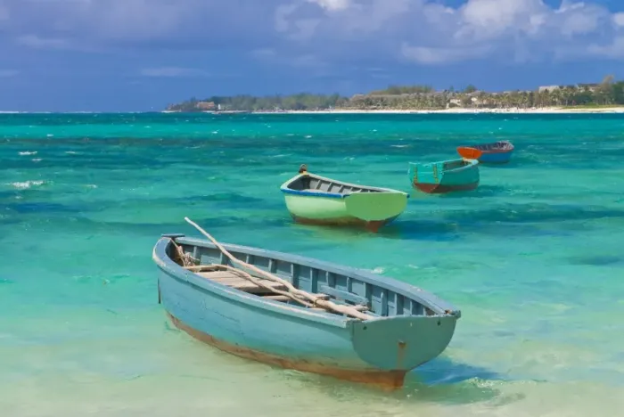 Framed Print : Small fishing boats in the turquoise sea, Mauritius, Indian Ocean, Africa Framed Print : Small fishing boats in the turquoise sea, Mauritius, Indian Ocean, Africa