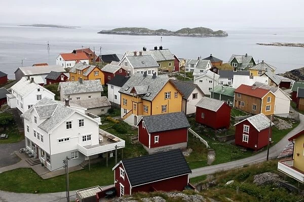 Once a small fishing village on the tiny island of Ona, now summer cabins with only a handful of year-round elderly residents, Ona, Sandoy, Norway, Scandinavia, Europe