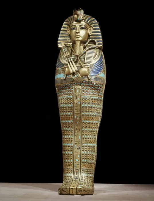 Framed Print : One of the four small gold mummiform coffins placed in the canopic urns Framed Print : One of the four small gold mummiform coffins placed in the canopic urns