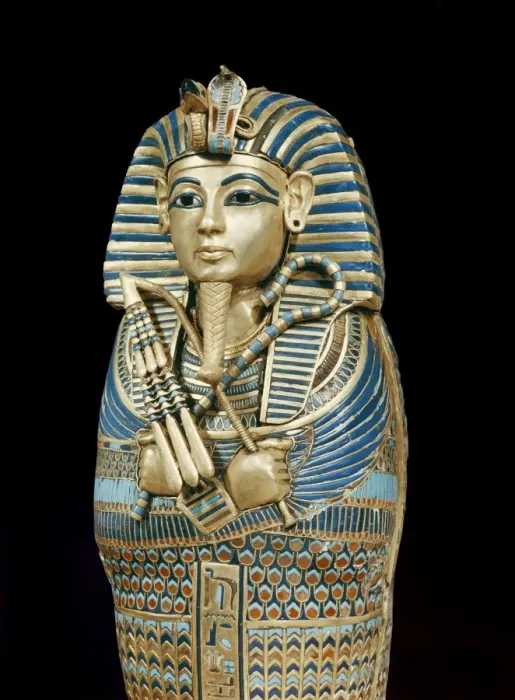 Framed Print : One of the four small gold mummiform coffins placed in the canopic urns Framed Print : One of the four small gold mummiform coffins placed in the canopic urns