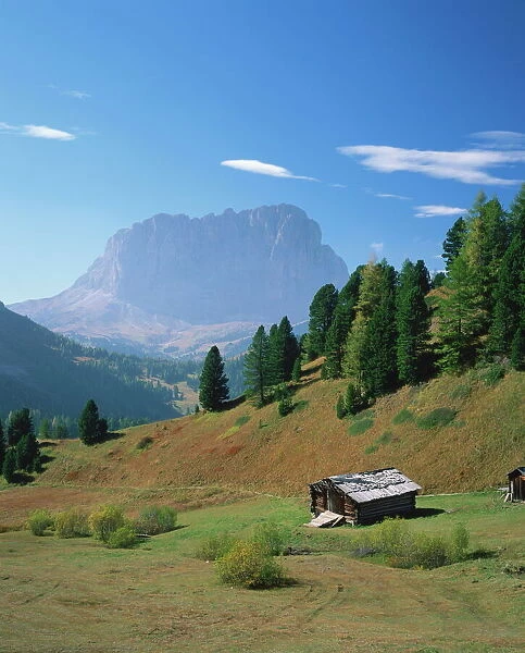 Small hut in the Val di Gardena in the Dolomites