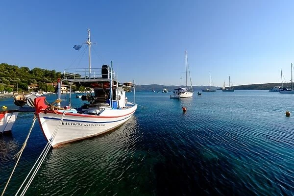 The small port and beach of Posidonio, Samos Island, North Aegean Islands, Greek Islands, Greece, Europe