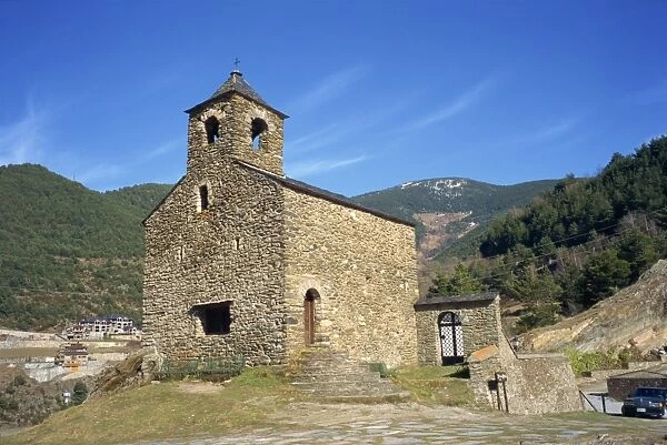 The small stone Sant Cristofol church at Anyos in Andorra, Europe