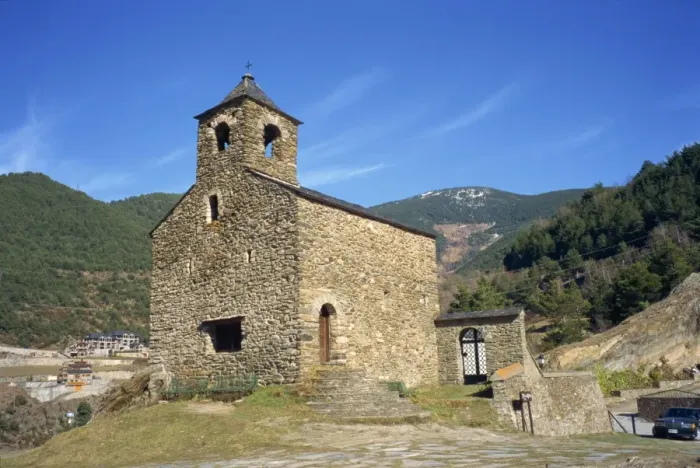 Framed Print : The small stone Sant Cristofol church at Anyos in Andorra, Europe Framed Print : The small stone Sant Cristofol church at Anyos in Andorra, Europe