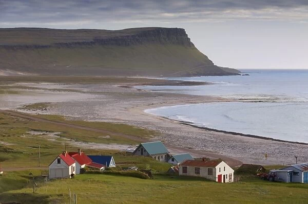 Small village in the West Fjords, near Latrabjarg cliffs in the south-western tip of the West Fjords (Vestfirdir), Iceland