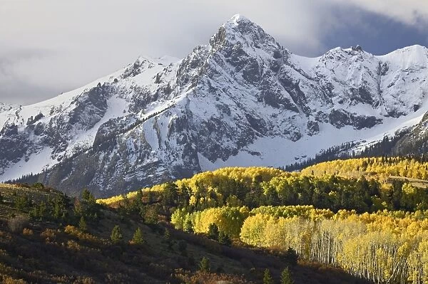 Sneffels Range with aspens in fall colors