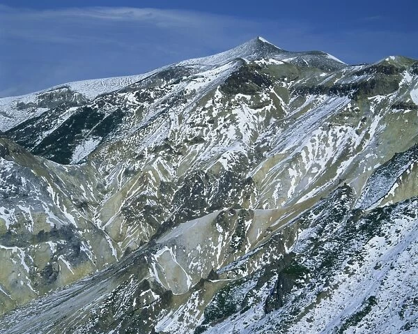 The snow capped Daisetsuzan Mountains on Hokkaido