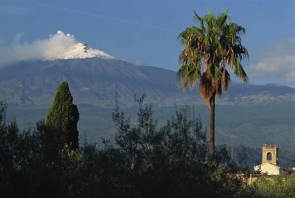 The snow capped Mount Etna