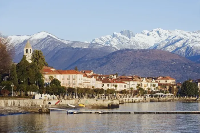 Framed Print : Snow capped mountains above Stresa waterfront, Lake Maggiore, Italian Lakes Framed Print : Snow capped mountains above Stresa waterfront, Lake Maggiore, Italian Lakes