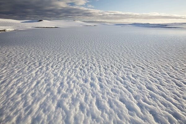 Snow covered landscape in winter, near Jokulsarlon, South Iceland, Polar Regions