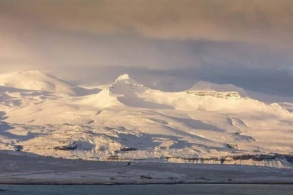 Snow covered mountain peaks on the Snaefellsness Peninsula, Iceland, Polar Regions