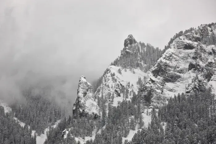Framed Print : Snow-covered mountains covered with fog, Ouray County, Colorado, United States of America, North America Framed Print : Snow-covered mountains covered with fog, Ouray County, Colorado, United States of America, North America