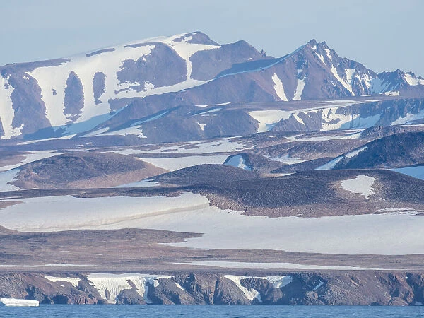 Snow covered mountains off the east coast of Greenland, Polar Regions