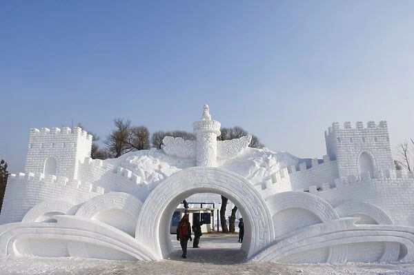 Snow and Ice Sculpture Festival at Sun Island Park, Harbin, Heilongjiang Province