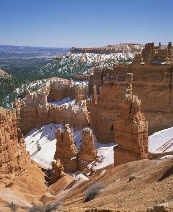 Framed Print : Snow on pinnacles and rock formations in the Bryce Framed Print : Snow on pinnacles and rock formations in the Bryce