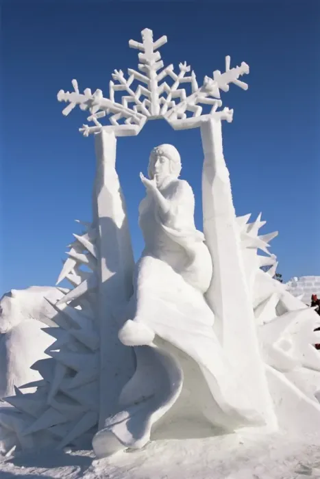 Framed Print : Snow sculptures at winter carnival, Quebec, Canada, North America
