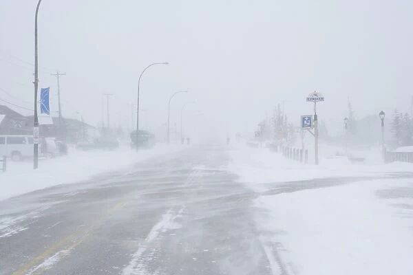 Snow storm and blizzard, Churchill, Hudson Bay, Manitoba, Canada, North America