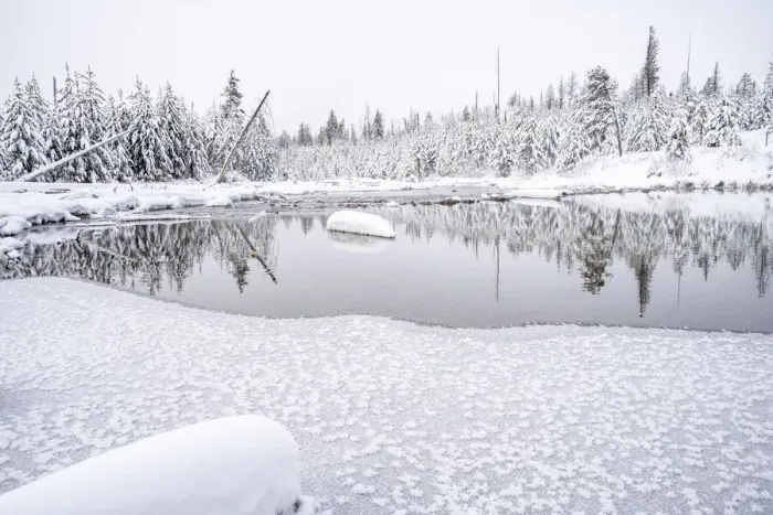 Framed Print : Snowscape reflected in pond, Grand Teton National Park, Wyoming, United States of America Framed Print : Snowscape reflected in pond, Grand Teton National Park, Wyoming, United States of America