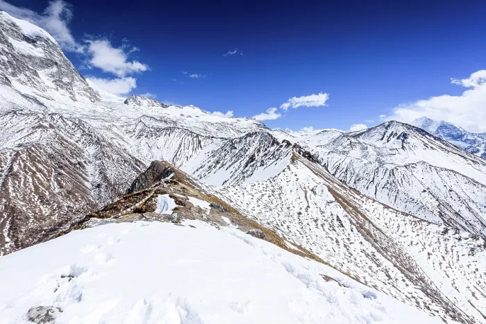 Framed Print : Snowy Ridge Leading Up to the Summit of Kyanjin Ri with Panoramic Views of the Langtang Himalayas and Pristine Valleys Below Framed Print : Snowy Ridge Leading Up to the Summit of Kyanjin Ri with Panoramic Views of the Langtang Himalayas and Pristine Valleys Below