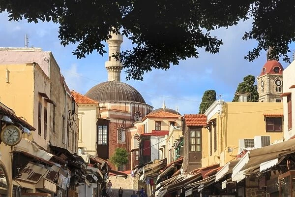 Socrates Street with Suleymaniye Mosque, Medieval Rhodes Town, UNESCO World Heritage Site