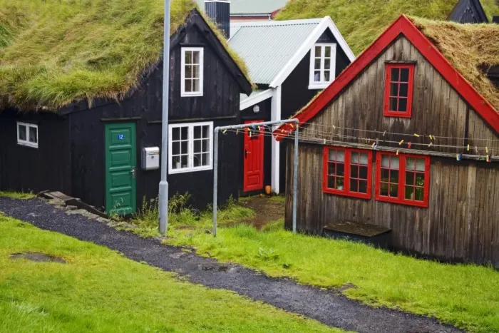 Framed Print : Sod roof houses in historic Tinganes district, City of Torshavn, Faroe Islands Framed Print : Sod roof houses in historic Tinganes district, City of Torshavn, Faroe Islands