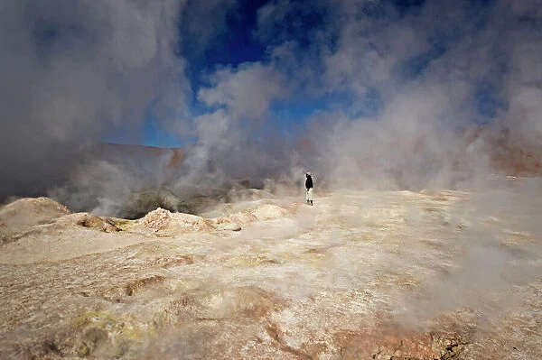 The Sol de Manana geysers, a geothermal field at a height of 5000 metres, Bolivia, South America