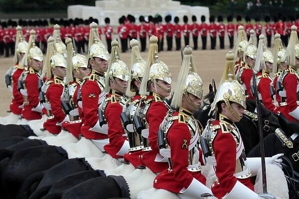 Soldiers at Trooping the Colour 2012, The Queens Birthday Parade, Horse Guards, Whitehall, London, England, United Kingdom, Europe