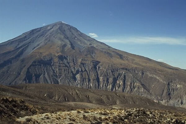 Solidified lava flows, El Misti volcano, 5821m, Arequipa, Peru, South America