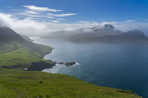 Sorvagsfjordur, Vagar Island, Faroe Islands, Denmark, Europe