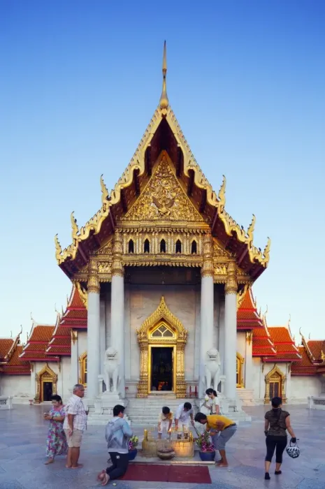 Framed Print : South East Asia, Thailand, Bangkok, The Marble Temple, Wat Benchamabophit