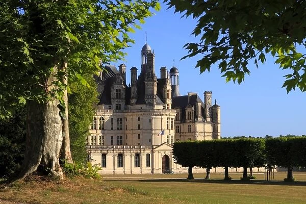 South facade, Chateau de Chambord, Chambord, UNESCO World Heritage Site