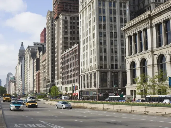 Framed Print : South Michigan Avenue, Chicago, Illinois, United States of America, North America Framed Print : South Michigan Avenue, Chicago, Illinois, United States of America, North America