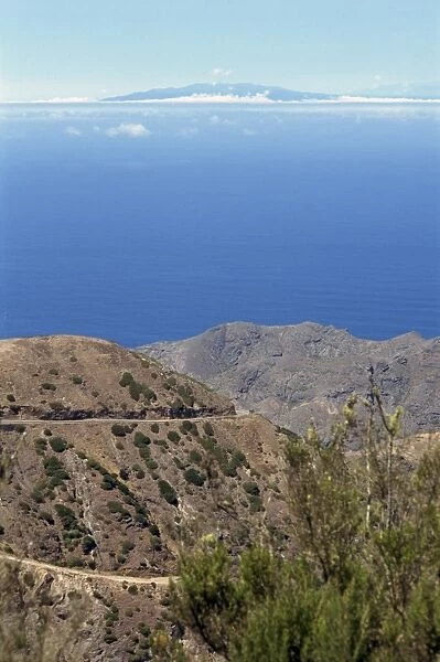 Southeast coast of island with Las Palmas in background, La Gomera, Canary Islands