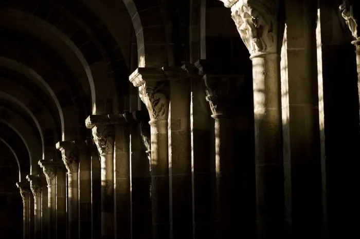 Framed Print : Southern aisle, lit up during the winter solstice, Vezelay Basilica Framed Print : Southern aisle, lit up during the winter solstice, Vezelay Basilica