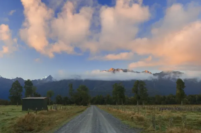 Framed Print : Southern Alps and farmland Framed Print : Southern Alps and farmland